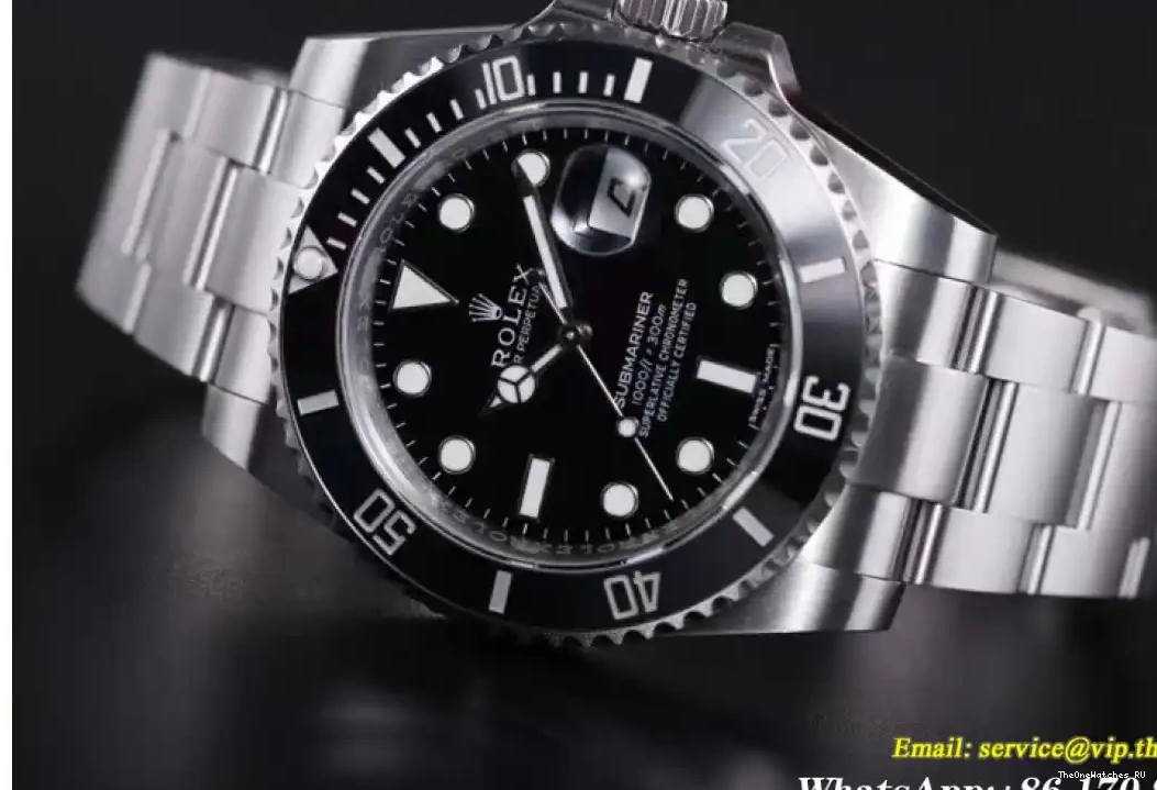 Submariner - 904L V11 SS SS SA3135 Noob 116610LN Black Rolex 0504